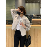 Advbridge Women's Solid Zipper Jacket Fashion Korean Loose Streetwear Button Coat Autumn Winter Lady Casual Simple Cardigan Outerwear