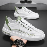 ADVBRIDGE  -  Men's Small White Shoes Canvas Shoes Fashion Shoes Leather Comfortable Shoes Top Breathable Board Shoes Fashion Casual Shoes