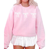 Advbridge Women's Y2K Cute Loose Sweatshirts Hoodie Long Sleeve Round Neck Aesthetic Bow/Cherry Print Pullover Tops Streetwear