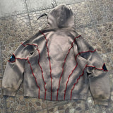 Advbridge Streetwear Retro Hoodie Y2K Clothes Harajuku Hip Hop Retro Eyeball Patch Hoodie Sweatshirt Mens Womens Punk Rock Pullover Jacket