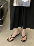 ADVBRIDGE  -  Summer Fashion Round Clip Toe Beach Slippers Women Thin Low Heels Casual Sandals Flip Flops Shoes Zapatos De Mujer