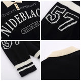 Advbridge Men Sweater Letter Print Hip Hop Streetwear Retro Polo Collar Harajuku Sweter Oversize Pullover Autumn Male Sweaters Pull Homme