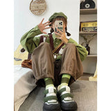 Advbridge Vintage Flower Sweater Vest Women Japanese Harajuku Sleeveless Knitted Pullovers Print Waistcoat Knitwear Streetwear Jumpers New