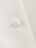 ADVBRIDGE  -  Single Breasted White Elegant V Neck Slim Button Women Min Wave Dress Petal Sleeve Dress Summer Skinny Flower Embroidery French