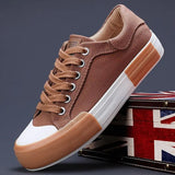 ADVBRIDGE  -  Men Canvas Shoes Casual Lace Up Sneakers Summer Fashion Breathable Vulcanize Shoes Rubber Flats Outdoor Autumn Casual Man Shoes