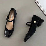 Advbridge Square Toe Marie Janes High Heels Shoes Summer Women Shallow Shoes 2024 New Designer Dress Shoes Elegant Pumps Femme