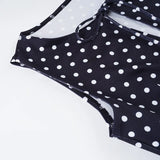ADVBRIDGE  -  Polka Dot Print Lace-up Cut Out Dress Women Skinny A-line Elegant Sleeveless Bodycons Fashion Summer Party Mini Sundess