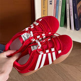 ADVBRIDGE  -  Retro Fashion Trend Casual Flat Ballet Style Single Shoes for Women New Spring Comfortable Versatile Shallow Mouth Sneakers