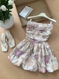 ADVBRIDGE  -  Sexy Strapless Dresses for Women's French Style Printed Retro Dresses Summer Fashion Vestidos mujer
