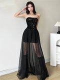 Advbridge Summer Sexy Sisters Party Tulle Pleated Dress For Women Elegant Black Corset Holiday Dresses Female Bridesmaid Robe