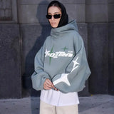 Advbridge New Star Letter Printed Hoodie 2024 American Style Men's and Women's Street Decoration Casual Loose Y2K Couple Wear