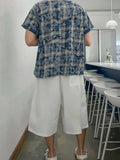 ADVBRIDGE  -  Men's Tie Dye Short Sleeve Shirts New 2025 Summer Loose Plaid Korean Turn-down Collar Trendy Male Clothing Loose Fiting