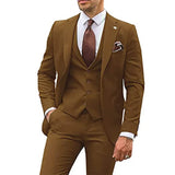 Advbridge 3 Pieces Beige Suits for Men Slim Fit Groom Tuxedo Wedding Suits Best Man Groomsmen Formal Party Suit Male Trajes De Hombre