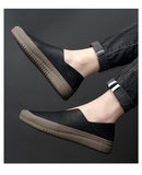 ADVBRIDGE  -  Genuine leather men's shoes fashionable one foot rubber outdoor sports moccasin shoes men's soft casual loafers