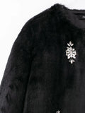 Advbridge 2024 Women's Faux Fur Effect Coat Jacket Jewelry Decoration Crop Top Winter Jackets  Autumn Outerwear Cropped
