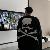 Advbridge Knitted Sweaters for Men Halloween Pullovers Man Clothes Black Couple Outfit Skeleton Maletry Y2k Streetwear New in Old Sheap X