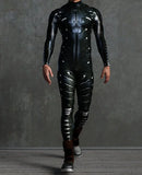 Advbridge Men Women CyberPunk Mechanical Armor Jumpsuit Halloween Party Cosplay Skull Steampunk Costume Elastic Bodysuits Rompers