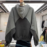 Advbridge Three-dimensional foam splicing color hoodie plus fleece hoodie men and women