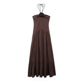 Advbridge Elegant Pleated Dress Women Solid Slash Neck Off Shoulder Sleeveless Slim Female Dresses 2024 Summer Fashion Lady Beach Robes