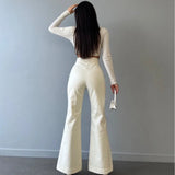Advbridge Fashion Sexy Y2K PU Pants Summer High Waist Lace-up Micro-Pull Leather Pants Casual Streetwear Trousers Pants for Women