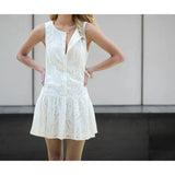 ADVBRIDGE  -  Summer New Simple Commuting Slim Sleeveless Single - Breasted Dress for Women, Mini Dress