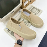 ADVBRIDGE  -  Men's white canvas shoes high-quality loafers fashionable thick soles versatile casual sports board shoes white shoes lazy shoes