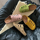 ADVBRIDGE  -  Round Toe Slides Soft Woman Slippers Thick Roman Style Mules Shoes for Women On Promotion Elegant and Fashionable Sandals Sale
