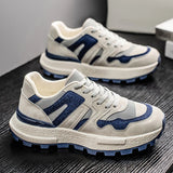 ADVBRIDGE  -  Chunky Sneakers Mens Designer Retro Running Shoes Fashion Casual Microfiber Leather Fabric Upper Height Increased Platform Shoes
