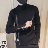 Advbridge Man Clothes Zip-up Collared Motorcycle Knitted Sweaters for Men Zipper Pullovers Korean Autumn Sweat-shirt Street Cotton Fun S X