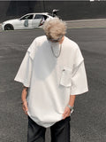 ADVBRIDGE  -  New Men's Fashion Cotton T-shirt Short Sleeve Casual Men's T-shirt Round Neck Loose Solid Color Men's Top T-shirt Q69