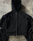 Advbridge Retro Zip Hoodie Y2K Mens Punk Rock Hip Hop Silhouette Oversized Hoodie Sweatshirt Casual Zip Jacket Clothes Streetwear
