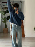 Advbridge Fashion Solid Fleece Turtleneck Sweater For Male Casual Loose Long Sleeve Knitted Pullover 2024 Autumn Thicken Warm Men's Jumper