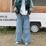 Advbridge Streetwear Spring Autumn Baggy Jeans Men Blue Wide Leg Denim Men's Pants Casual Fashion Oversize Straight Trousers