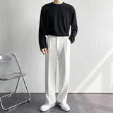 ADVBRIDGE  -   New Men Straight Pants Fashion Korean Loose Suit Trousers Casual Draped Baggy White Wide Pant Male Streetwear