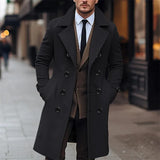 Advbridge Autumn Winter Men's Woolen Coats Business Casual Fashion Double Breasted Long Woolen Trench Male England Style Wool Blends Coat