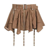 Advbridge Y2k American Hot Girl Three Piece Sexy Skirt Suit Lace Maillard Color High Street Design Cardigan Suspender Female Versatile