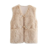 Advbridge Autumn Winter Fake Fur Vest For Women Outerwear Femme Fashion Overcoat Female Faux Fur Furry Waistcoat Tops