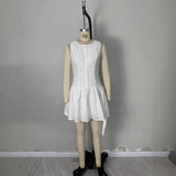 ADVBRIDGE  -  Summer New Simple Commuting Slim Sleeveless Single - Breasted Dress for Women, Mini Dress