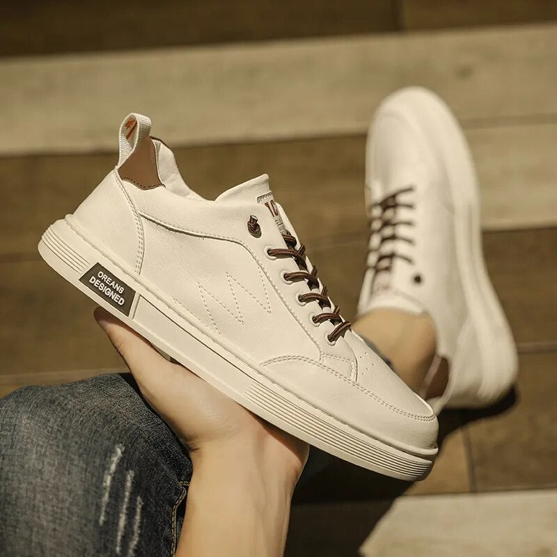 Advbridge Lightweight Leather Walking Shoes Men Shoes Dress White Shoes Men Shoes Brand Casual Shoes for Men Comfortable Sneakers