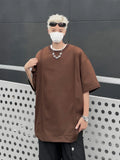 ADVBRIDGE  -  New Men's Short Sleeve T-Shirt Loose Fit Plus Size Half Sleeve Steel Printed Bodycon Tops for Spring Summer Trendy Q130