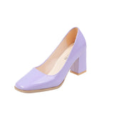 ADVBRIDGE  -  New Retro Pumps Women Temperament Square Toe Thick Heel Ladies Dress Shoes High-heeled OL Fashion High Heels Pumps Plus Size 43