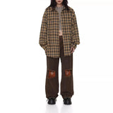 ADVBRIDGE  -  Spring Autumn Retro Plaid Print Men's Shirts Casual Lapel Collar Buttoned Long Sleeve Cardigan For Men Fashionable Cardigan