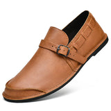 Advbridge Men Loafers Male Comfortable Driving Shoe Genuine Leather Men Casual Soft Flats Non-Slip Mens Walking Shoes Mens Slip on Shoes
