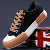 ADVBRIDGE  -  Men Canvas Shoes Casual Lace Up Sneakers Summer Fashion Breathable Vulcanize Shoes Rubber Flats Outdoor Autumn Casual Man Shoes