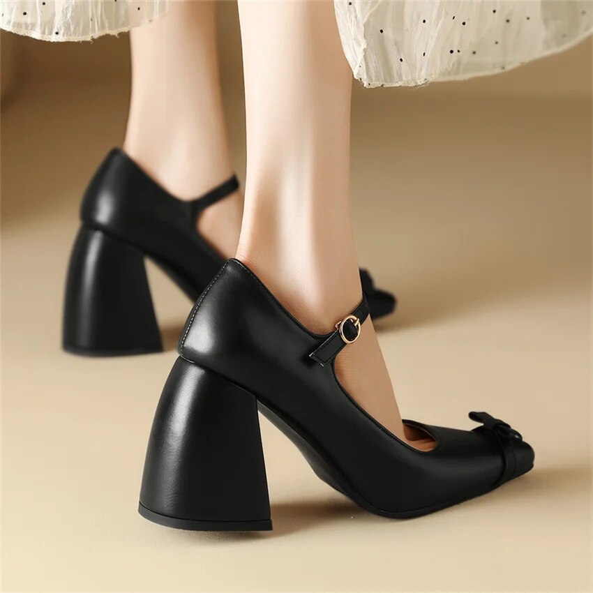 Advbridge Women Shoes Pring Autumn Fashion High Heel Mary Jane Pointed Toe Office Party Sweet Bow Female Shoes Sdropshopping