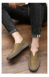 ADVBRIDGE  -  Genuine leather men's shoes fashionable one foot rubber outdoor sports moccasin shoes men's soft casual loafers