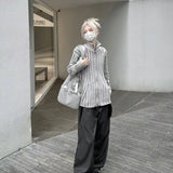 Advbridge Gray Striped Y2K Women Sweater Vintage Turtleneck Korean Fashion Zipper Knit Cardigan Harajuku Autumn Slim Preppy Style