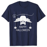 Advbridge Men's T-shirt for Men Fashion Happy Halloween Bat Printed Men T Shirt Short Sleeve Streetwear Summer Casual Men's Tshirts Tops