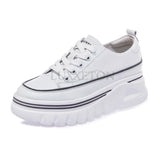Advbridge Leather Thick Sole Mesh Sponge Cake Sole Shoes Breathable Comfortable Casual and Versatile Women Sports Shoes