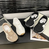 ADVBRIDGE  -  Tennis Shoes Women's Thick Soled Casual Sports Shoes Breathable Super Soft Cute Retro Crawling Shoes Fashionable Solid Color